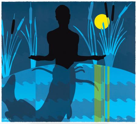 Diedrick Brackens, invocation blue, 2024