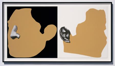 John Baldessari, Noses & Ears, Etc.: Two Profiles, One with Nose (B&W); One with Ear (B&W), 2006