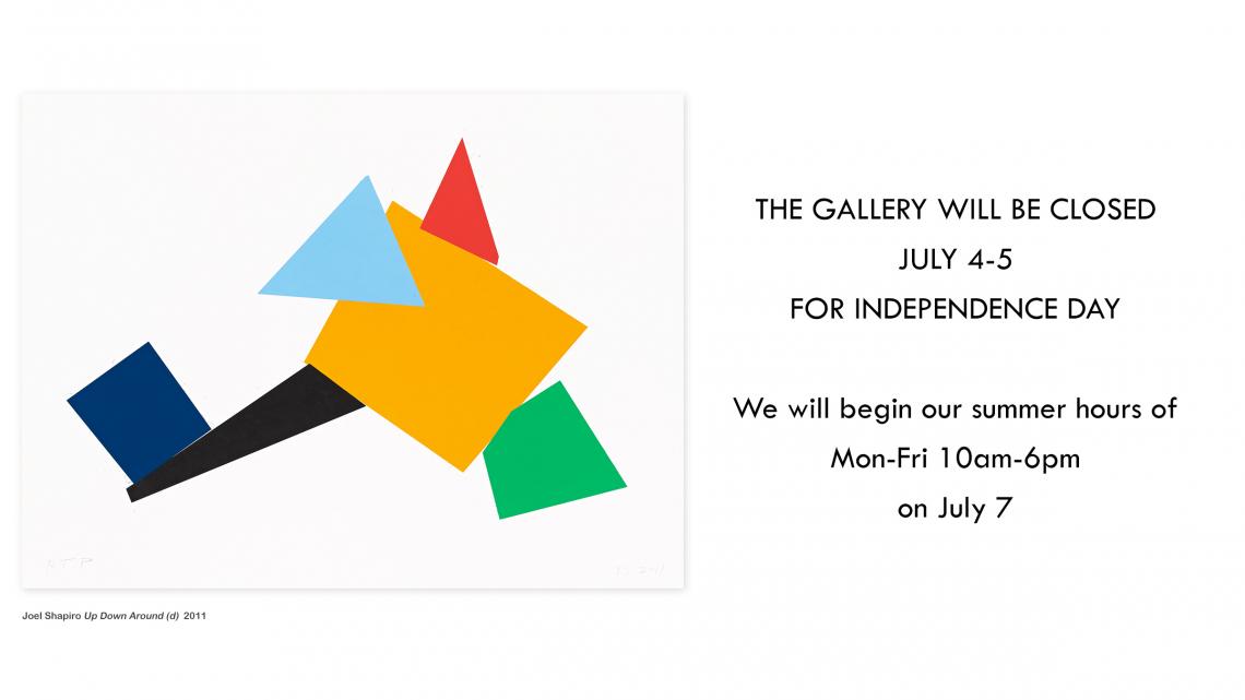 The Gallery is closed July 4-5