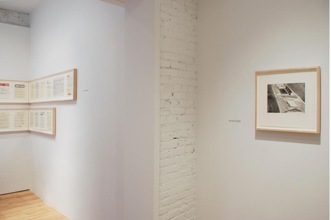Allen Ruppersberg, Great Speckled Bird, 2013; Michael Heizer, Untitled, 2013