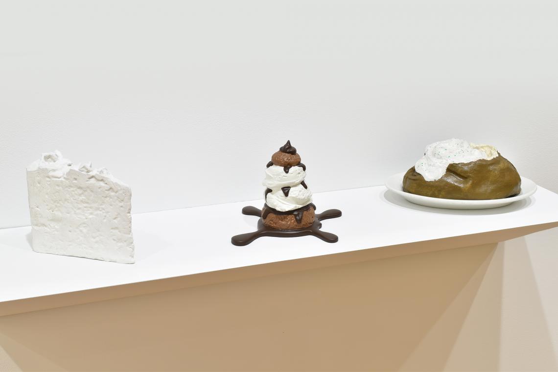 Claes Oldenburg, Wedding Souvenir, 1996, Profiterole, 1990, Baked Potato (from 7 Objects in a Box), 1966