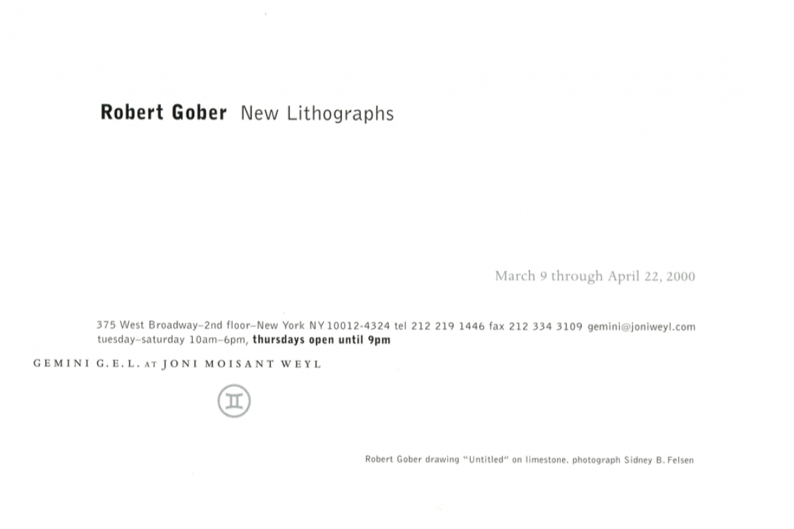 Robert Gober Announcement Card