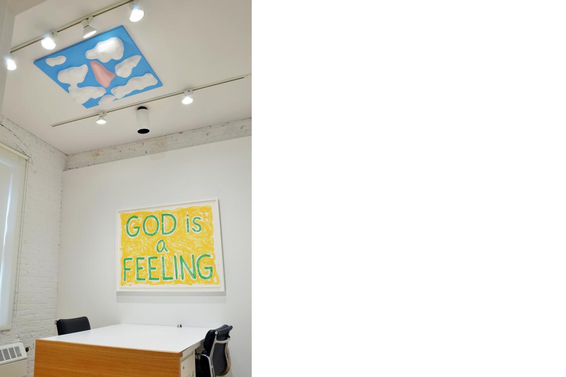 John Baldessari, God Nose, 2007; Jonathan Borofsky, God is a Feeling, 2010