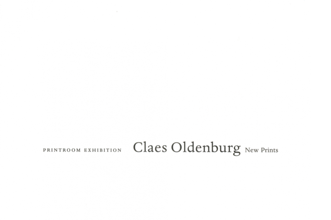 Claes Oldenburg 1997 Announcement Card