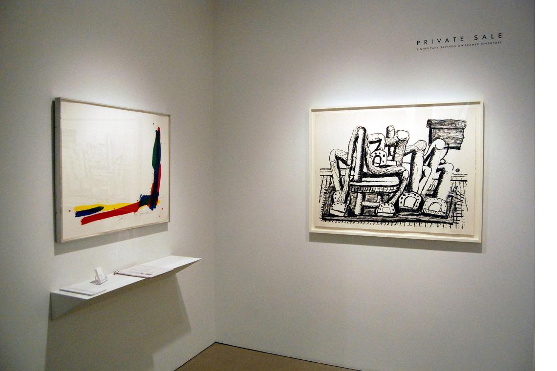 Left to right: Sam Francis, Turn, 1972; Philip Guston, Room, 1980