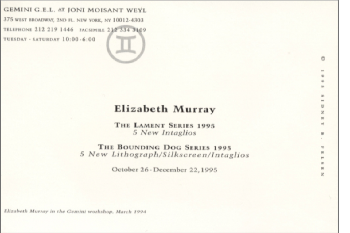 Elizabeth Murray Announcement Card 1995