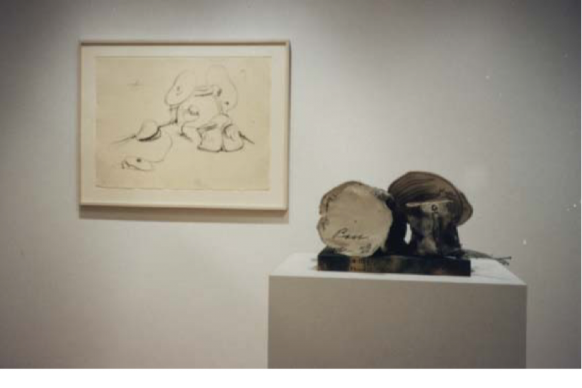 Left to right: Claes Oldenburg, Soft Drum Set, 1972; Miniature Soft Drum Set, 1969
