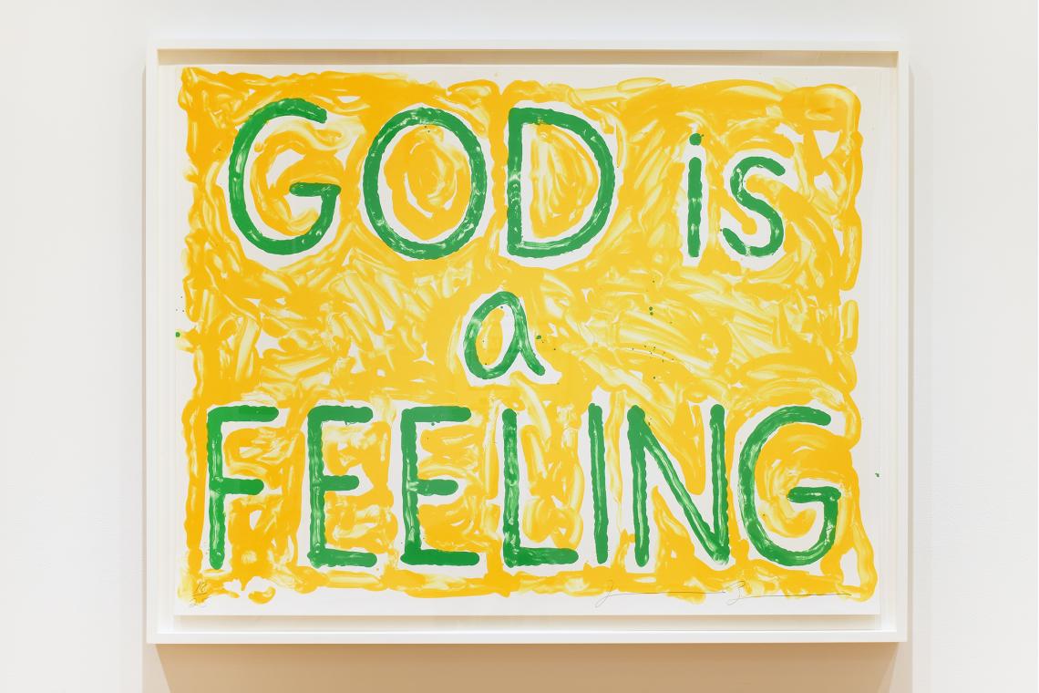 Selected Works by Gemini Artists installation view Borofsky God is a Feeling