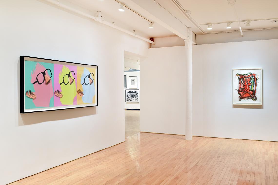 Selected Works by Gemini Artists installation view John Baldessari Noses and Ears Elizabeth Murray Fling