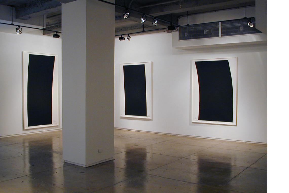 Left to right: Richard Serra, Transversal #2, 2004; Trajectory #2, 2004; Trajectory #4, 2004