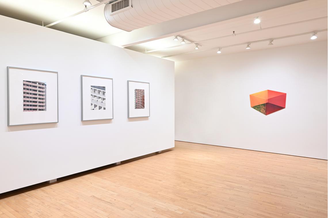 Winter Reflections installation view, Thomas Demand Portals, Ron Davis Cube