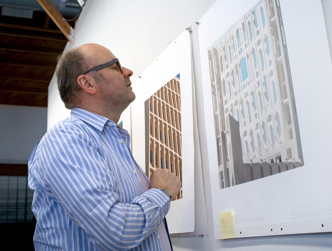 Thomas Demand in Gemini G.E.L.'s litho workshop