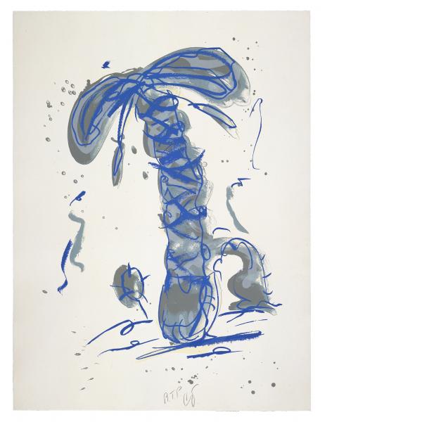 Claes Oldenburg, Sneaker Lace in Landscape - Blue, 1991