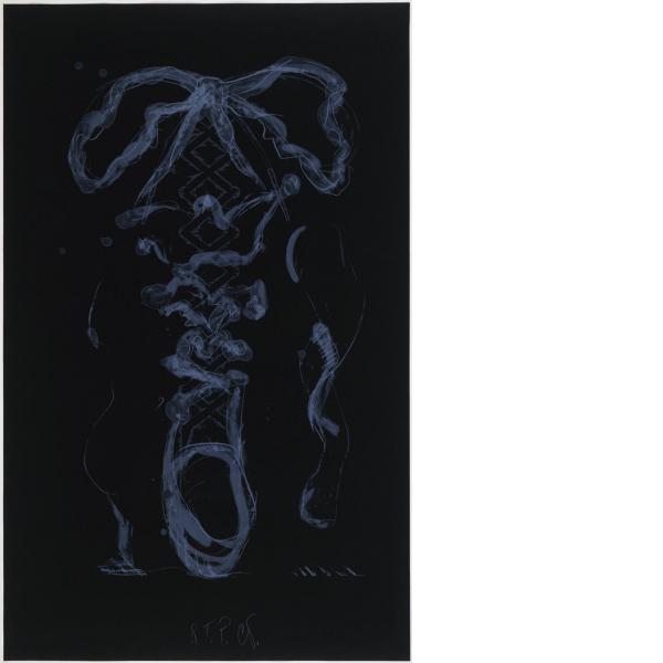 Claes Oldenburg, Study For Sneaker Lace - Black, 1991