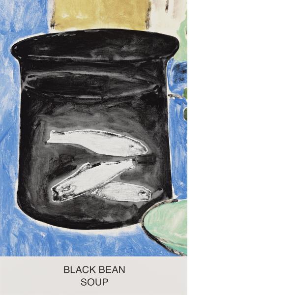 John Baldessari, Eight Soups: Black Bean Soup, 2012