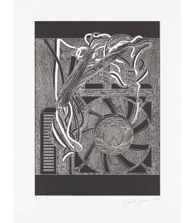Analia Saban, Computer Fan (Woodcut), 2026