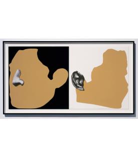 John Baldessari, Noses & Ears, Etc.: Two Profiles, One with Nose (B&W); One with Ear (B&W), 2006