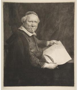 Rembrandt, Portrait of Lieven Willemsz van Coppenol, Writing Master (the larger plate) 